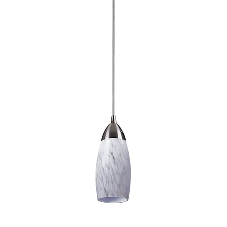 Elk Lighting Milan 1-Light Mini Pendant in Satin Nickel with Snow White Glass 110-1SW